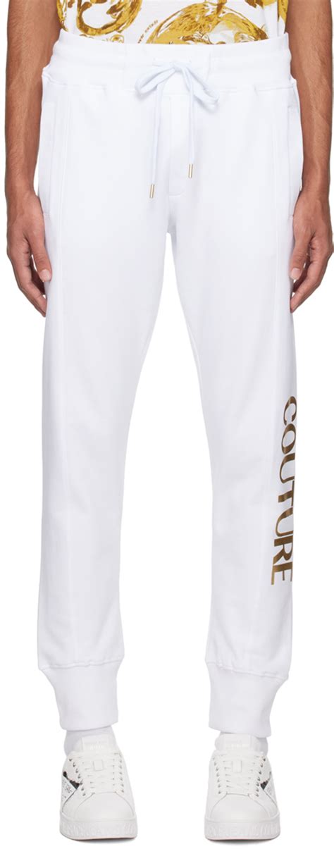 versace white sweatpants|Versace denim shorts.